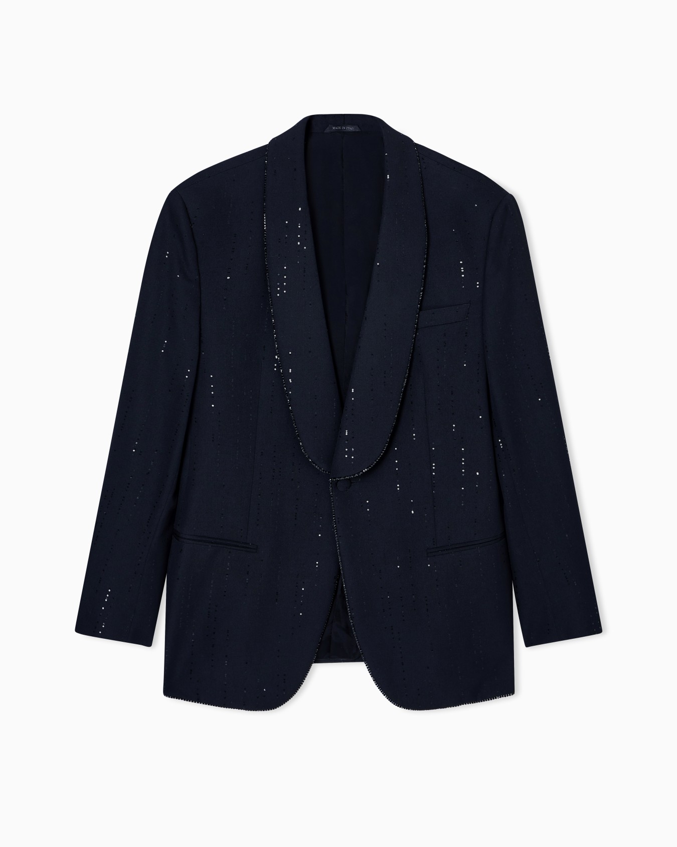 Veste de smoking à simple boutonnage gamme Soho en laine vierge avec paillettes Diapositive 0