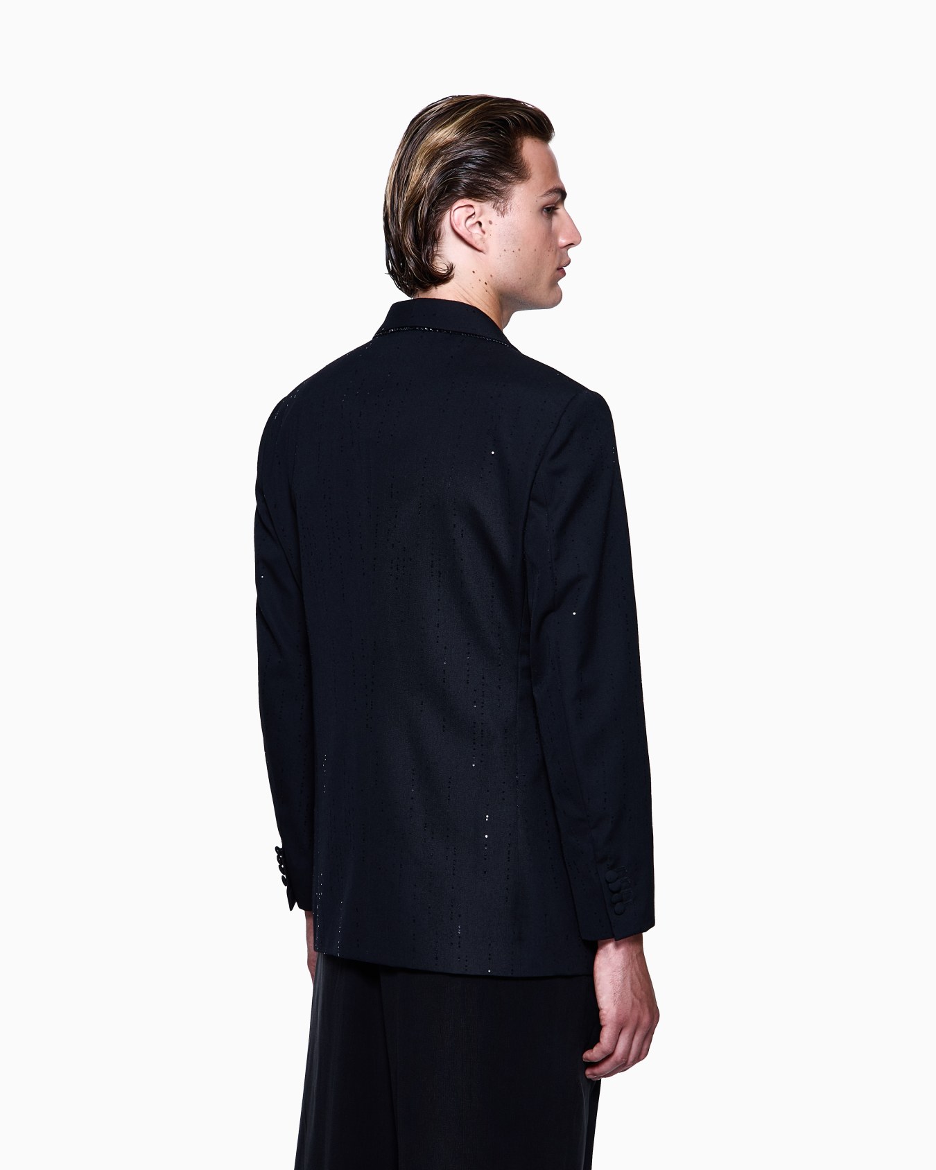 Veste de smoking à simple boutonnage gamme Soho en laine vierge avec paillettes Diapositive 2