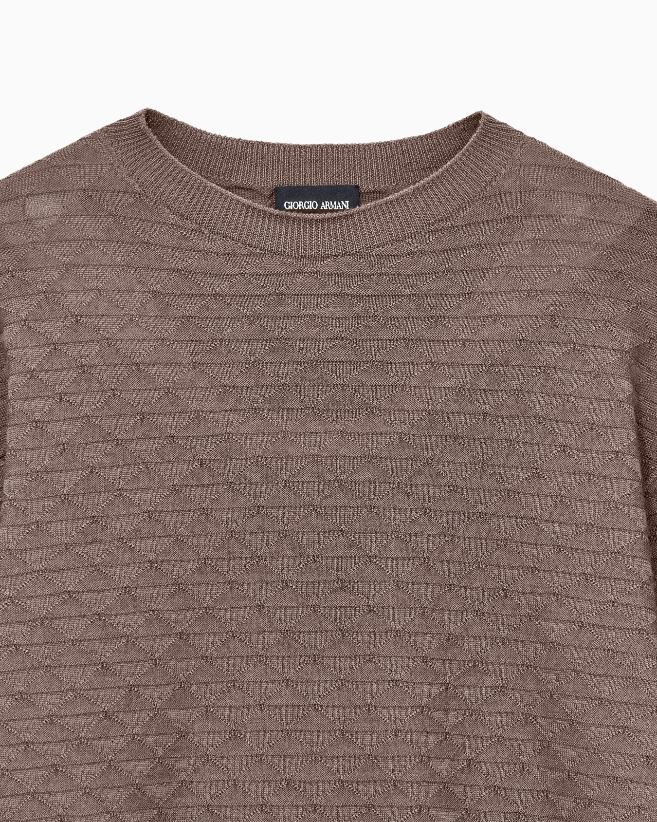 Sweater with regular fit in virgin wool with triangle weave Slide 4