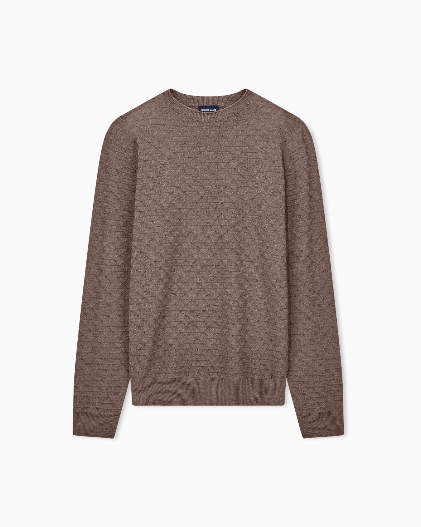 Sweater with regular fit in virgin wool with triangle weave Slide 0