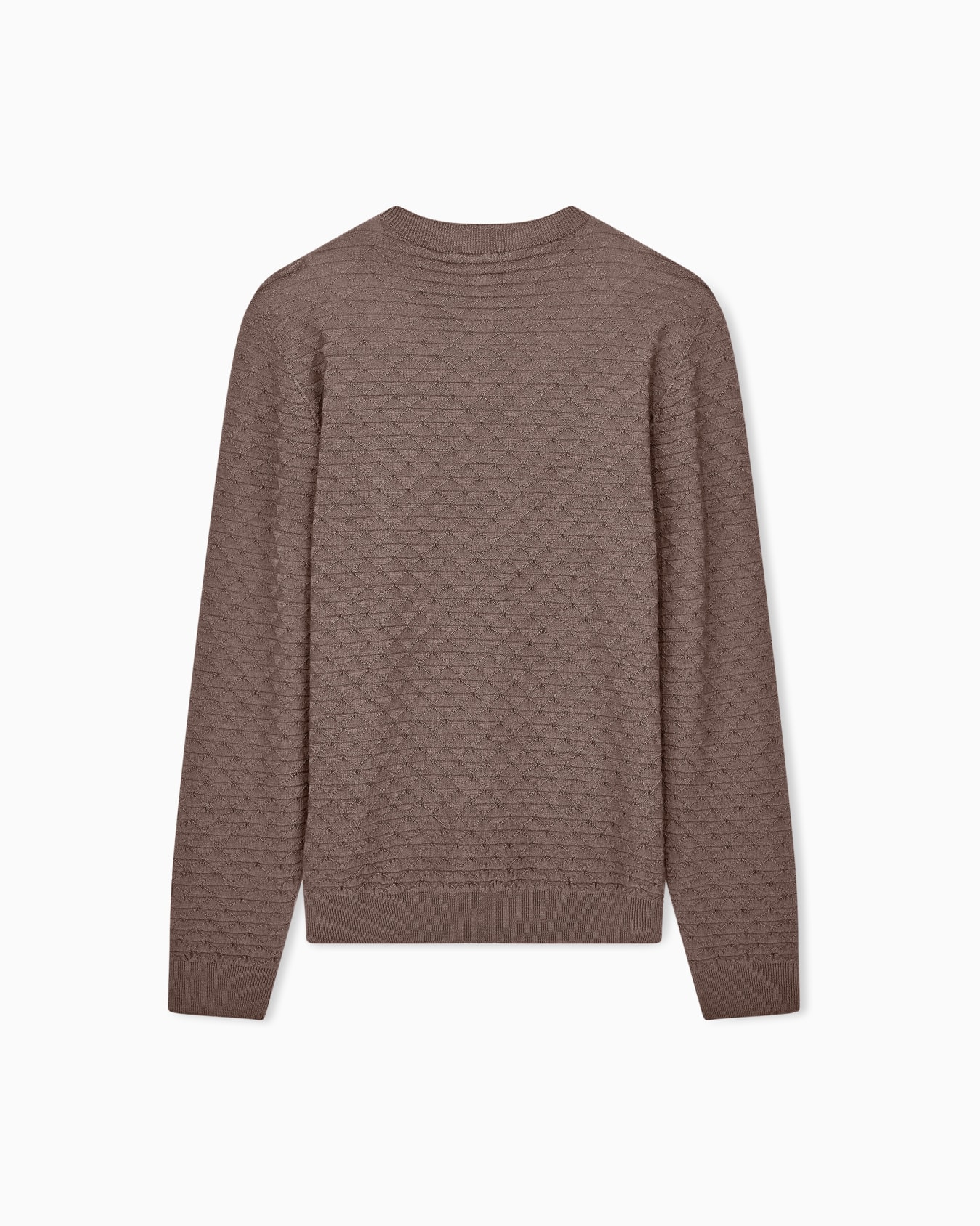 Sweater with regular fit in virgin wool with triangle weave Slide 2