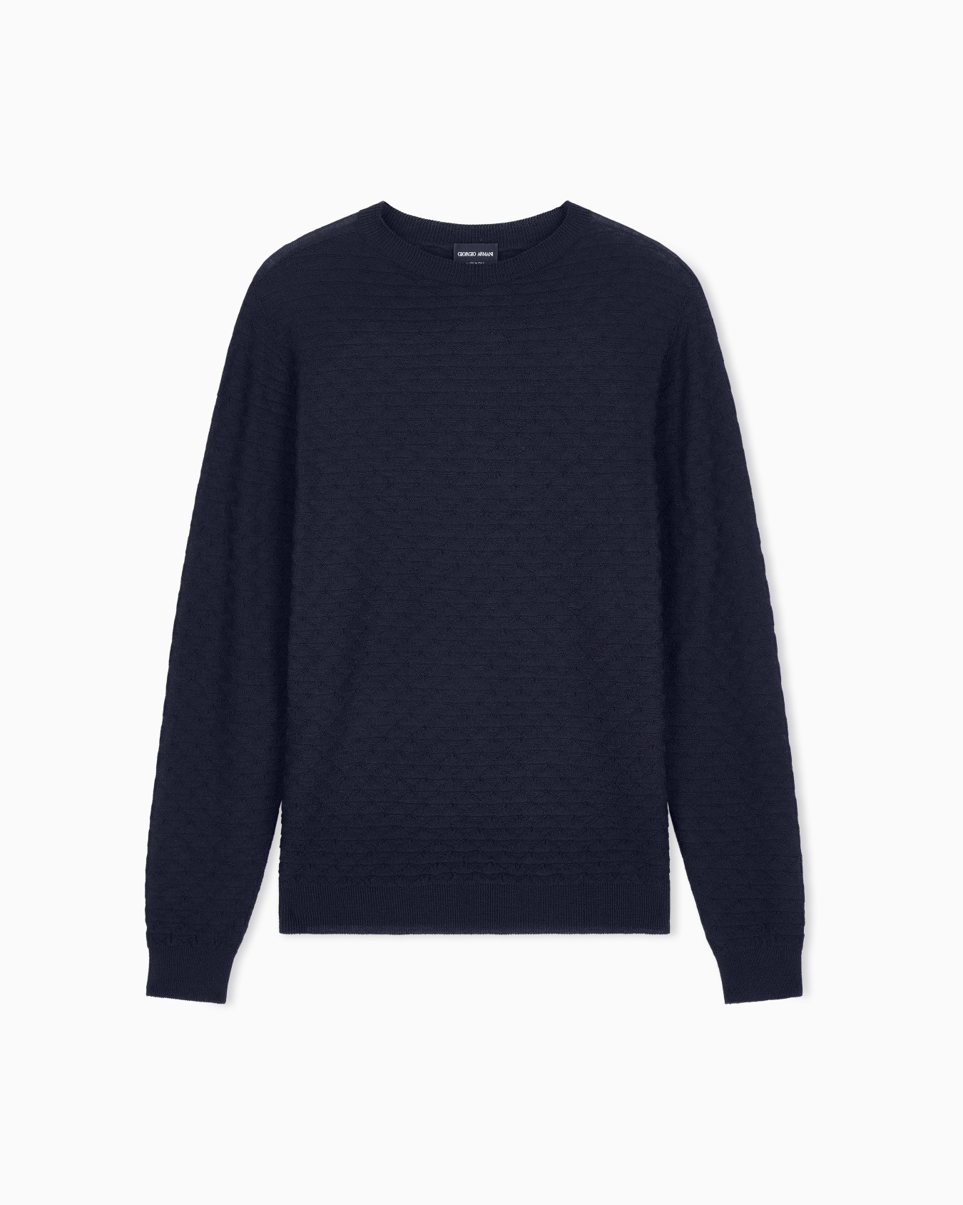Sweater with regular fit in virgin wool with triangle weave Slide 0