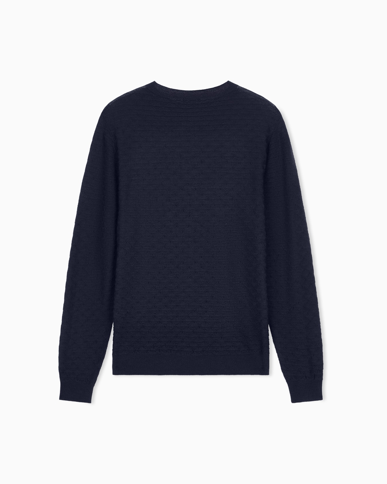 Sweater with regular fit in virgin wool with triangle weave Slide 2