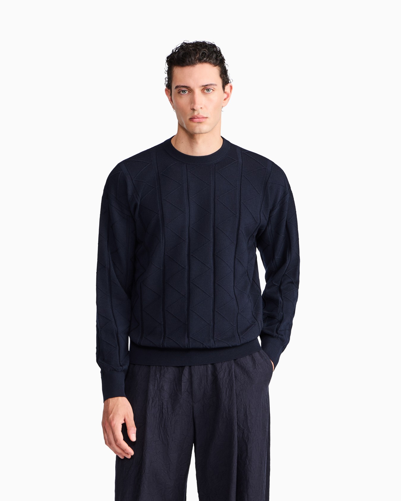 Sweater regular fit chevron virgin wool Slide 3