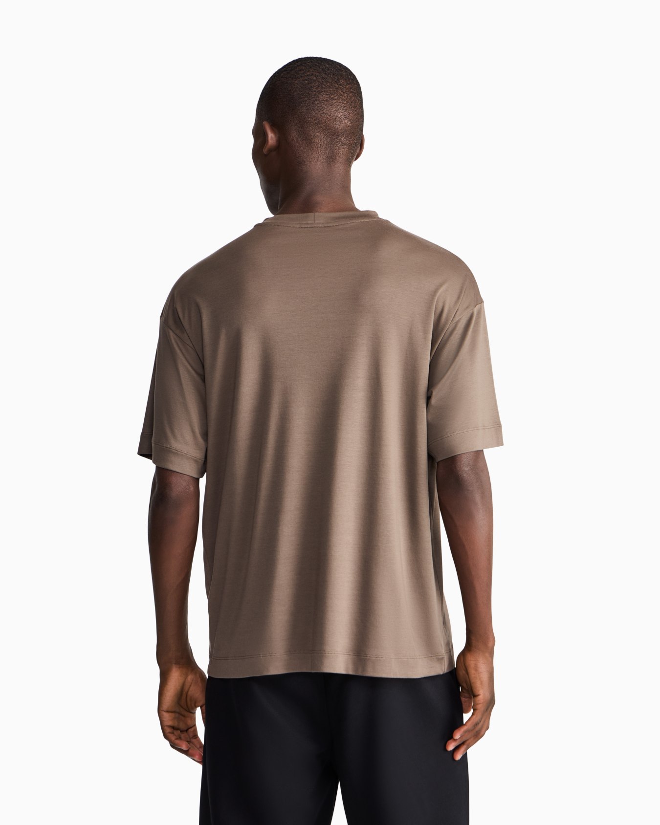 T-shirt regular fit in cotton and modal interlock jersey Slide 5
