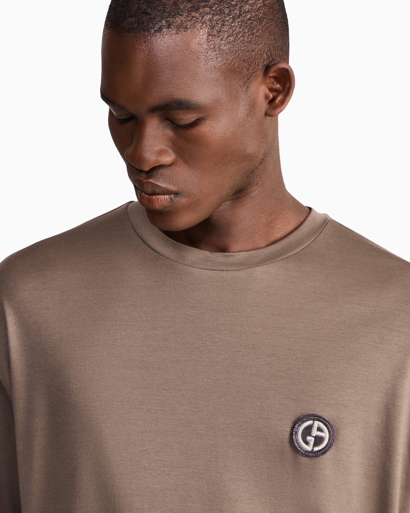 T-shirt regular fit in cotton and modal interlock jersey Slide 6