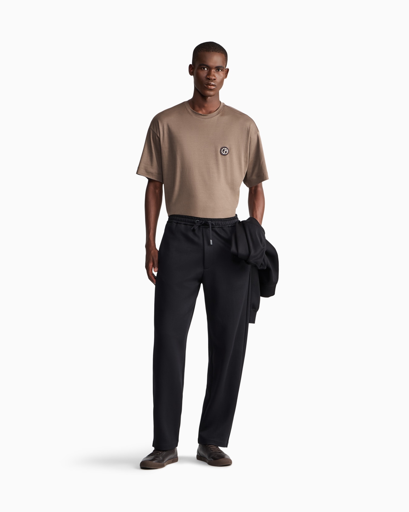 T-shirt regular fit in cotton and modal interlock jersey Slide 1