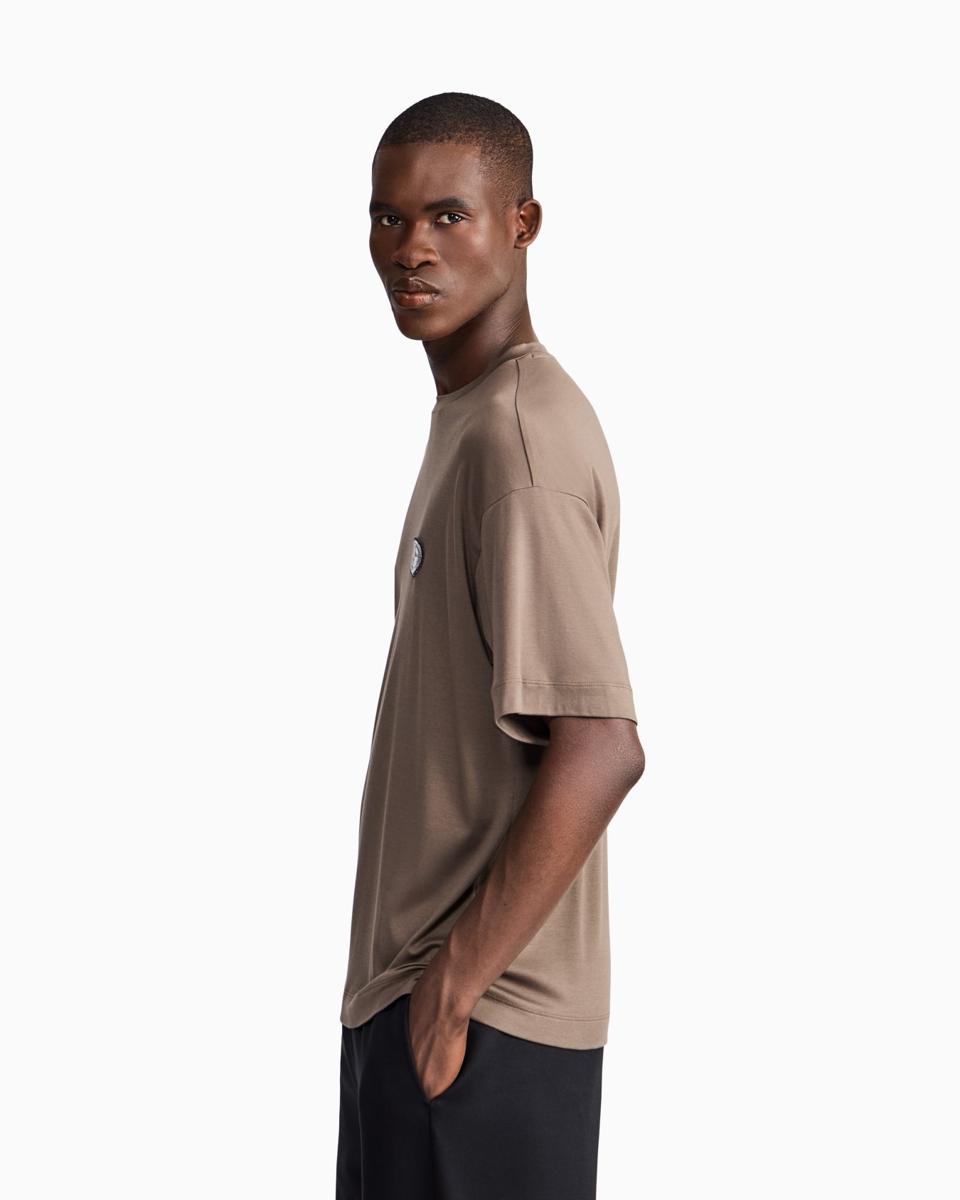 T-shirt regular fit in cotton and modal interlock jersey Slide 7