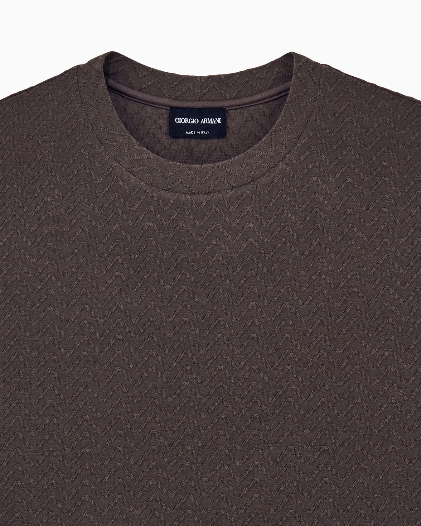 T-shirt regular fit chevron jacquard stretch virgin wool Slide 4