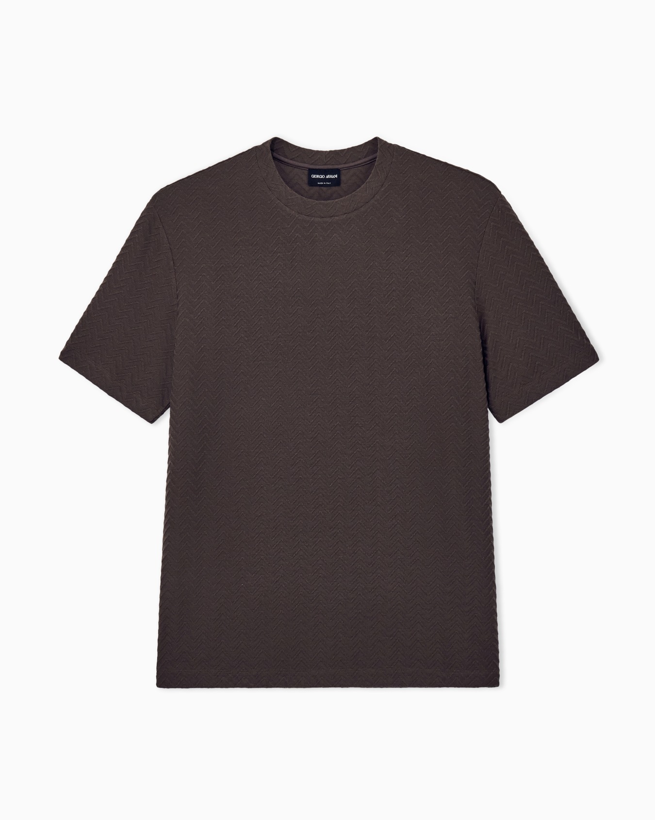 T-shirt regular fit chevron jacquard stretch virgin wool Slide 0