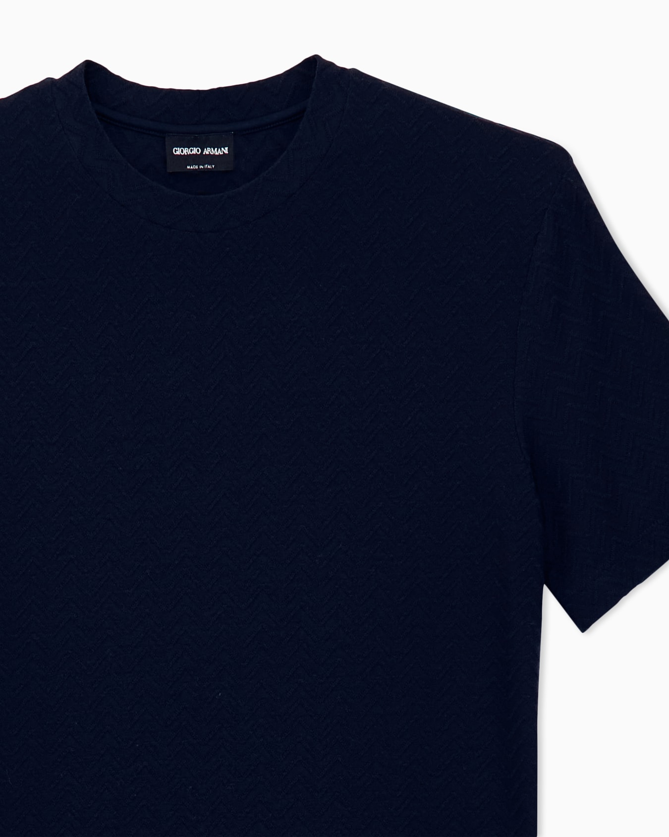 T-shirt regular fit chevron jacquard stretch virgin wool Slide 2