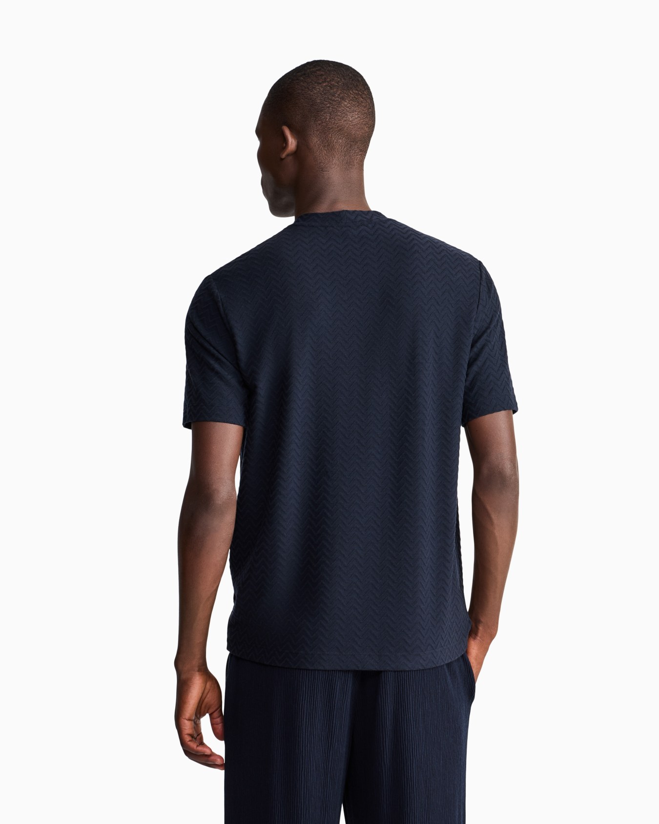 T-shirt regular fit chevron jacquard stretch virgin wool Slide 5