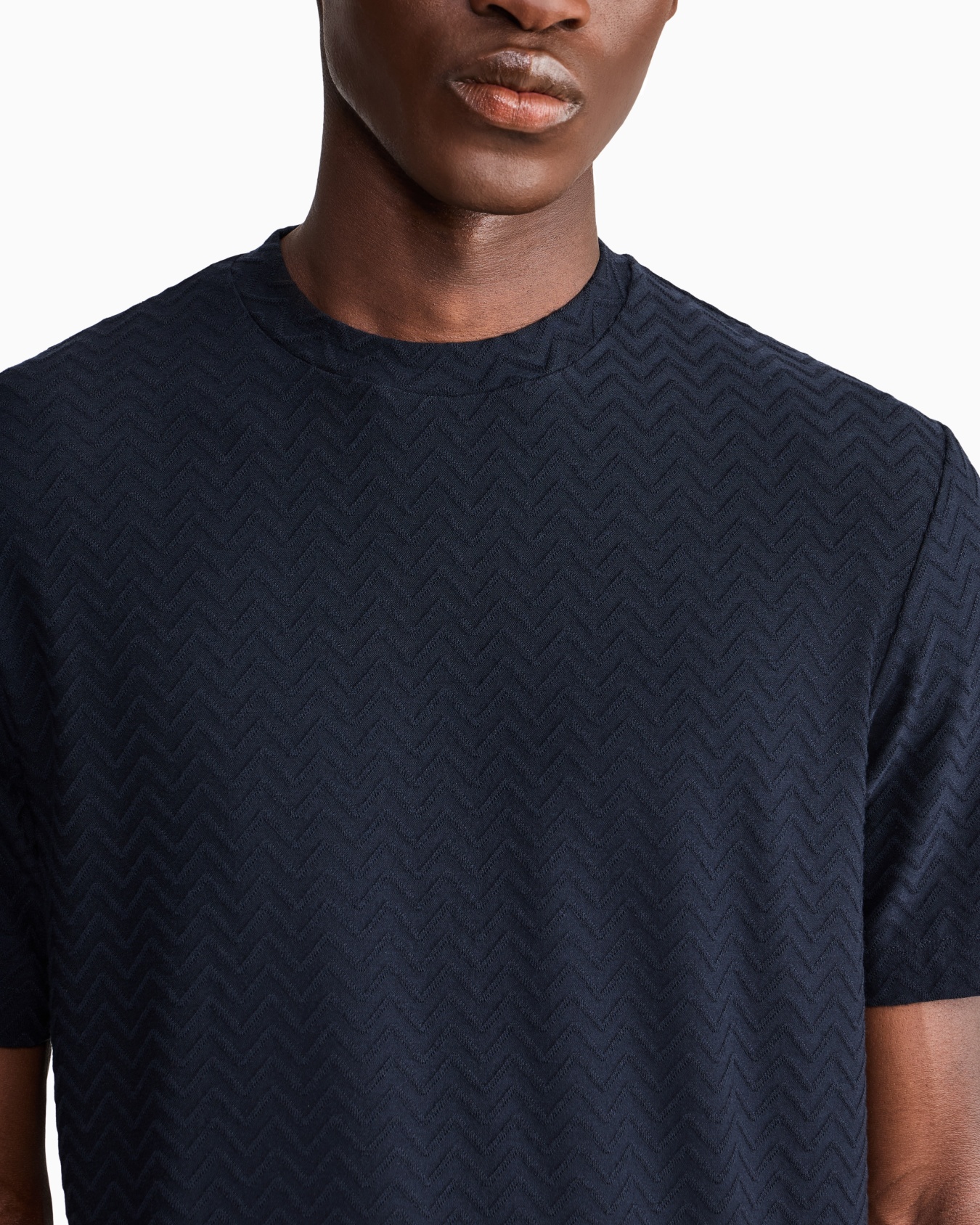 T-shirt regular fit chevron jacquard stretch virgin wool Slide 6