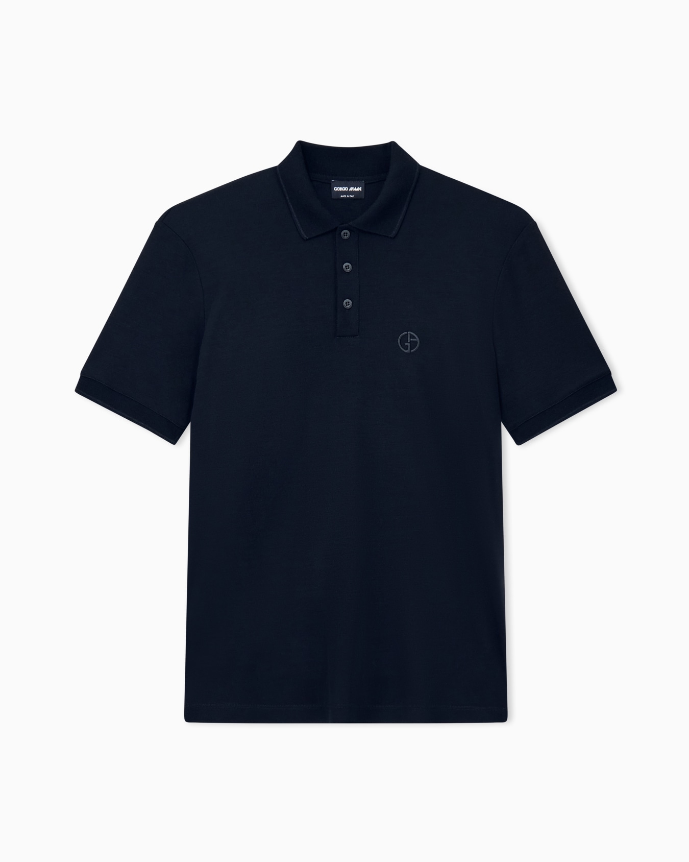 Polo shirt regular fit in virgin wool interlock jersey Slide 0