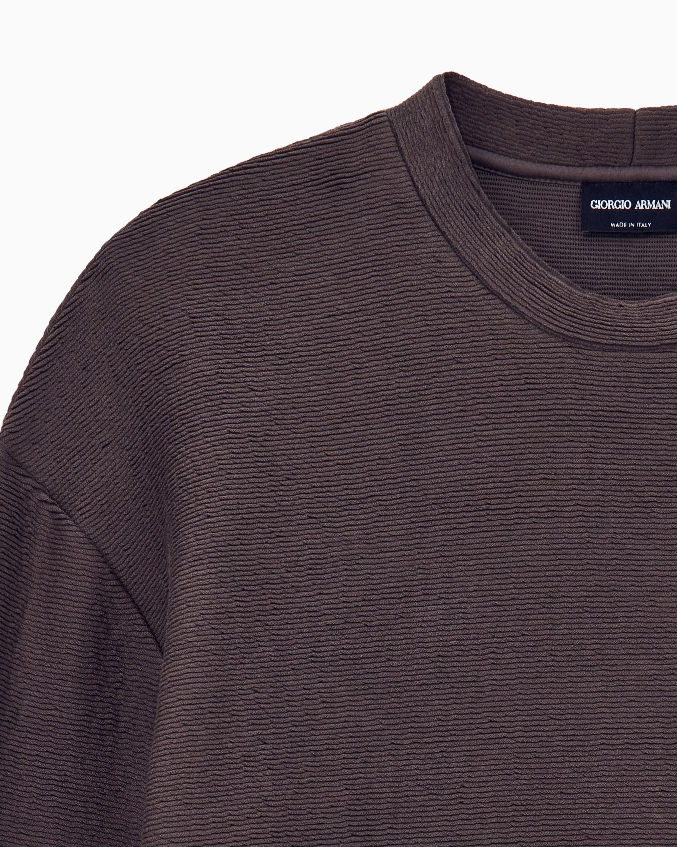 Sweatshirt in textured cotton jersey with tubular flounces Slide 4