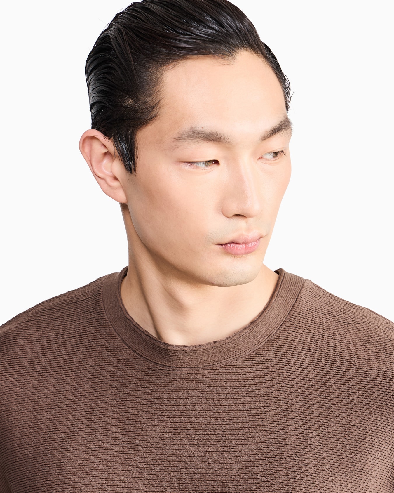Sweatshirt in textured cotton jersey with tubular flounces Slide 5