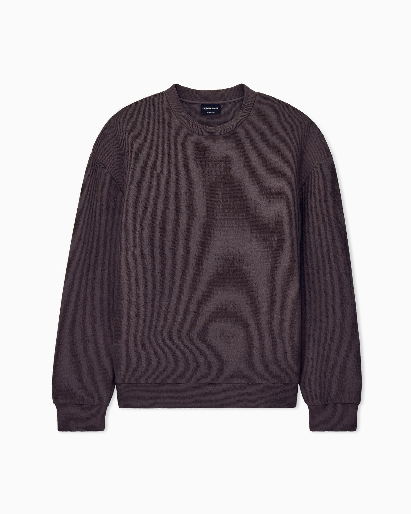 Sweatshirt in textured cotton jersey with tubular flounces Slide 0