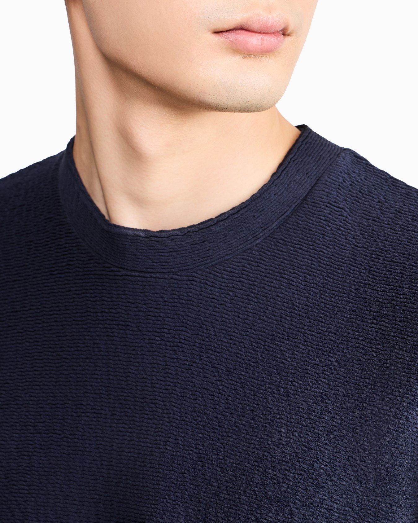 Sweatshirt in textured cotton jersey with tubular flounces Slide 6
