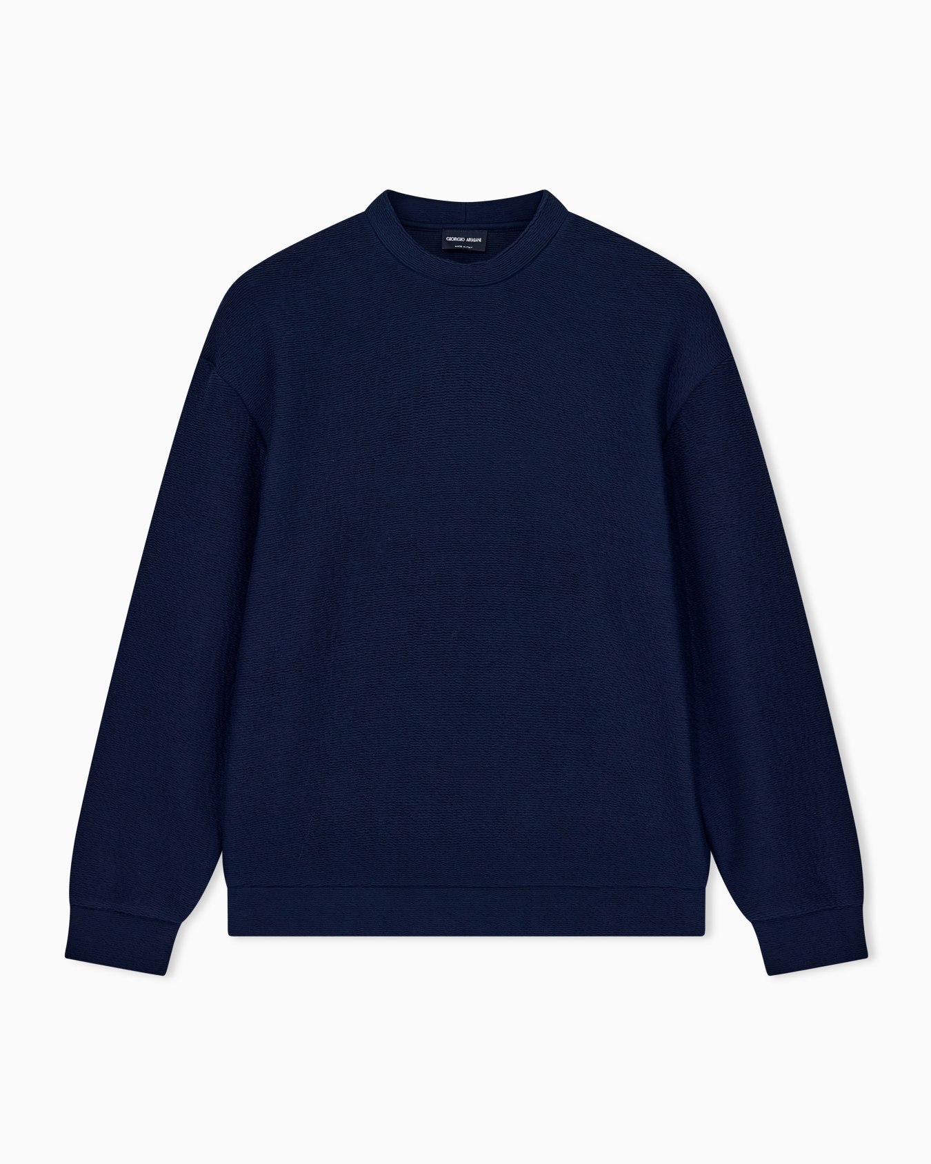 Sweatshirt in textured cotton jersey with tubular flounces Slide 0