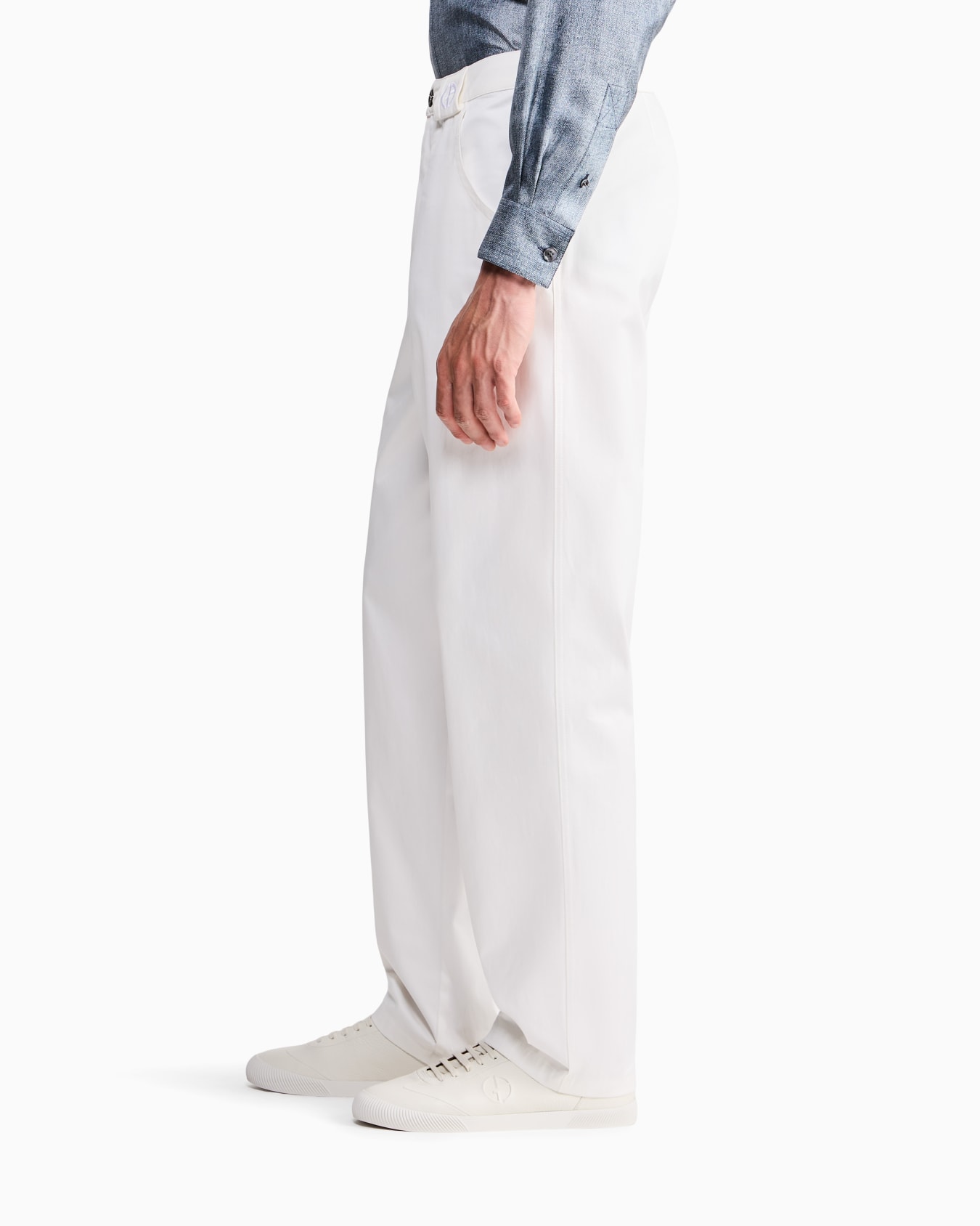 Trouser regular fit in stretch cotton gabardine Slide 7