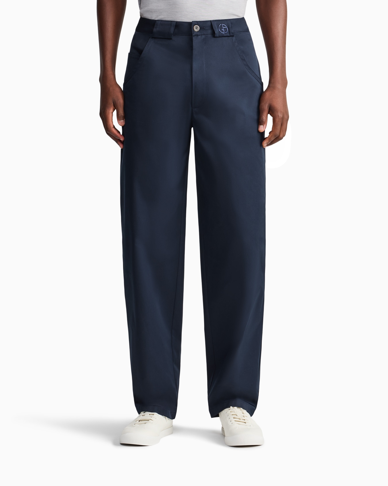 Trouser regular fit in stretch cotton gabardine Slide 3