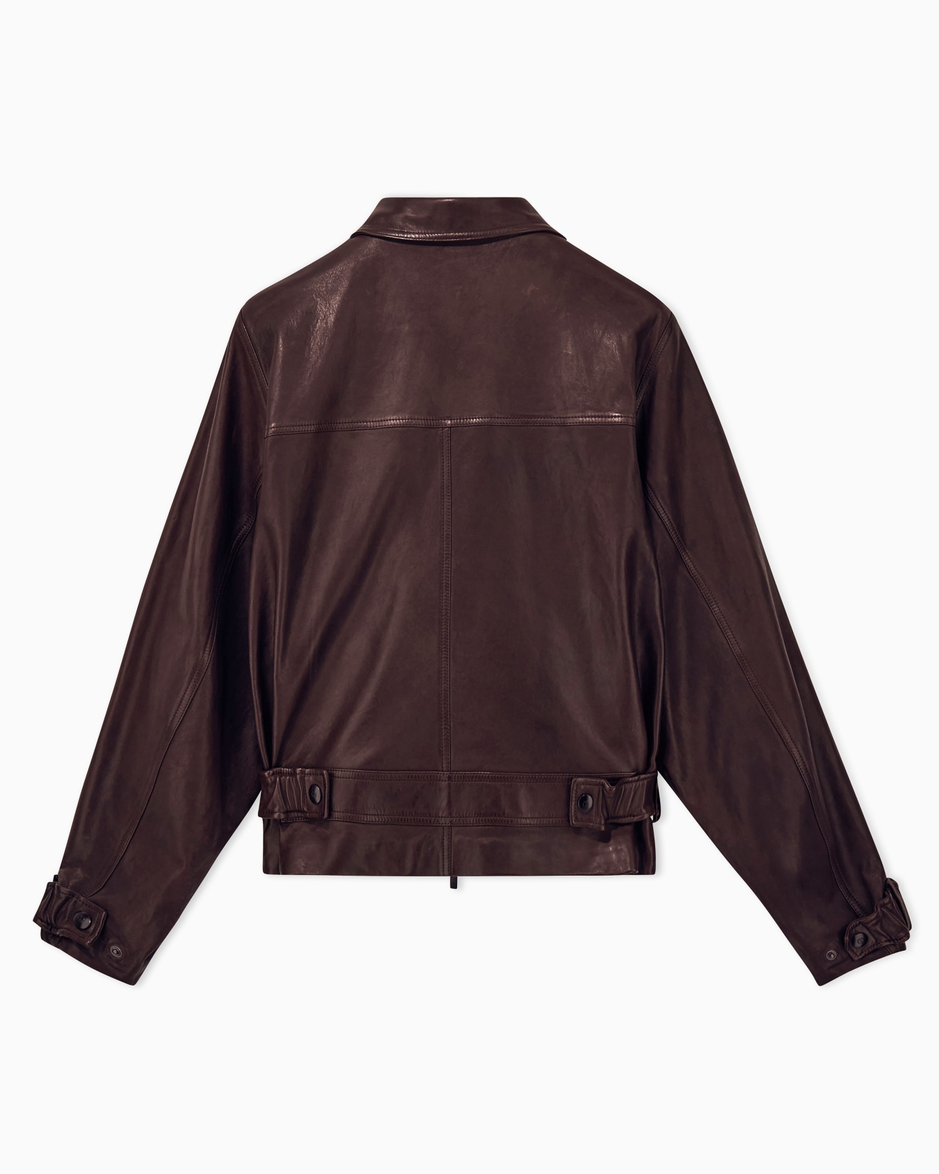 Blouson jacket oversized in leather with cupro lining Slide 2
