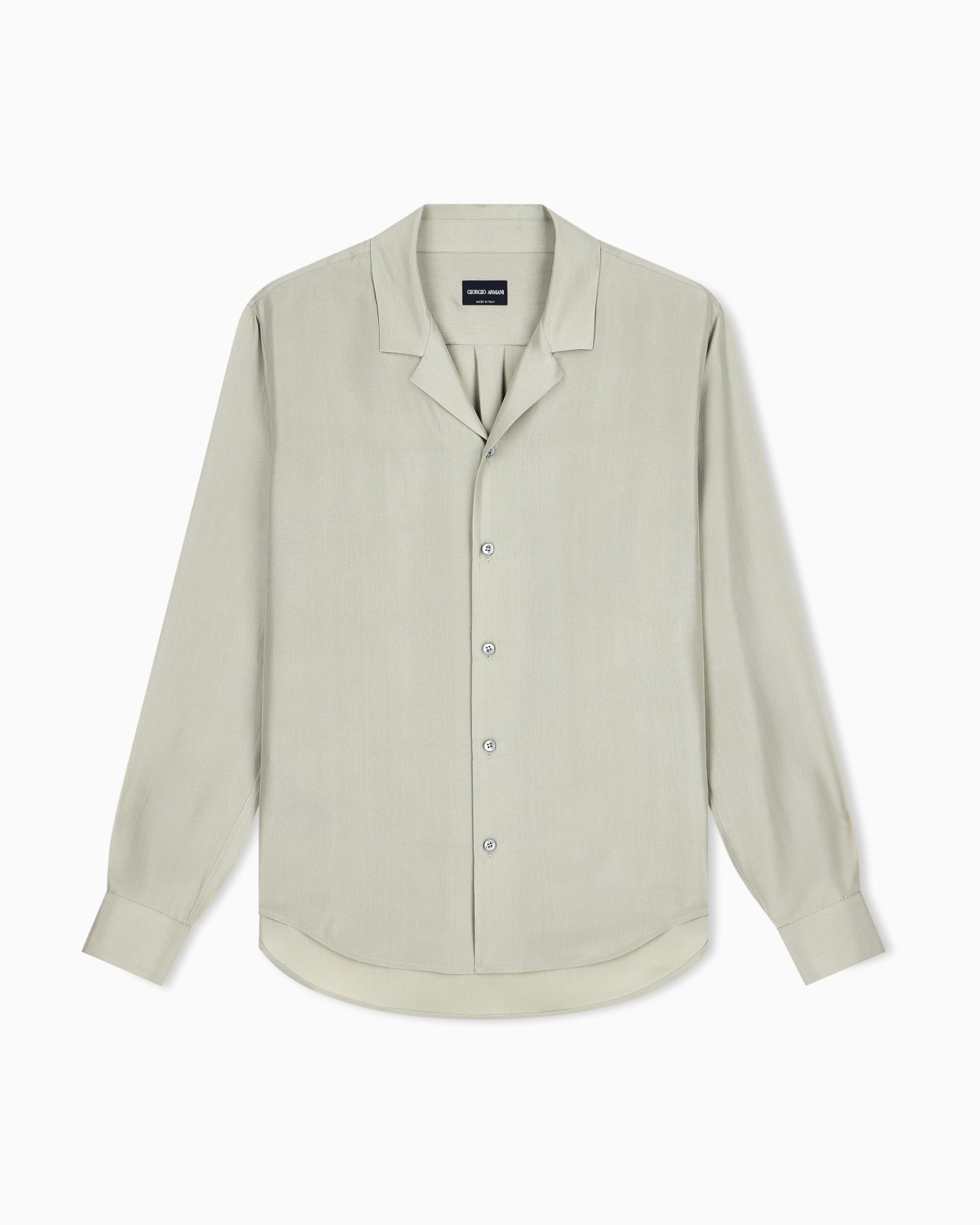 Chemise coupe oversize en soie habotai unie Diapositive 0
