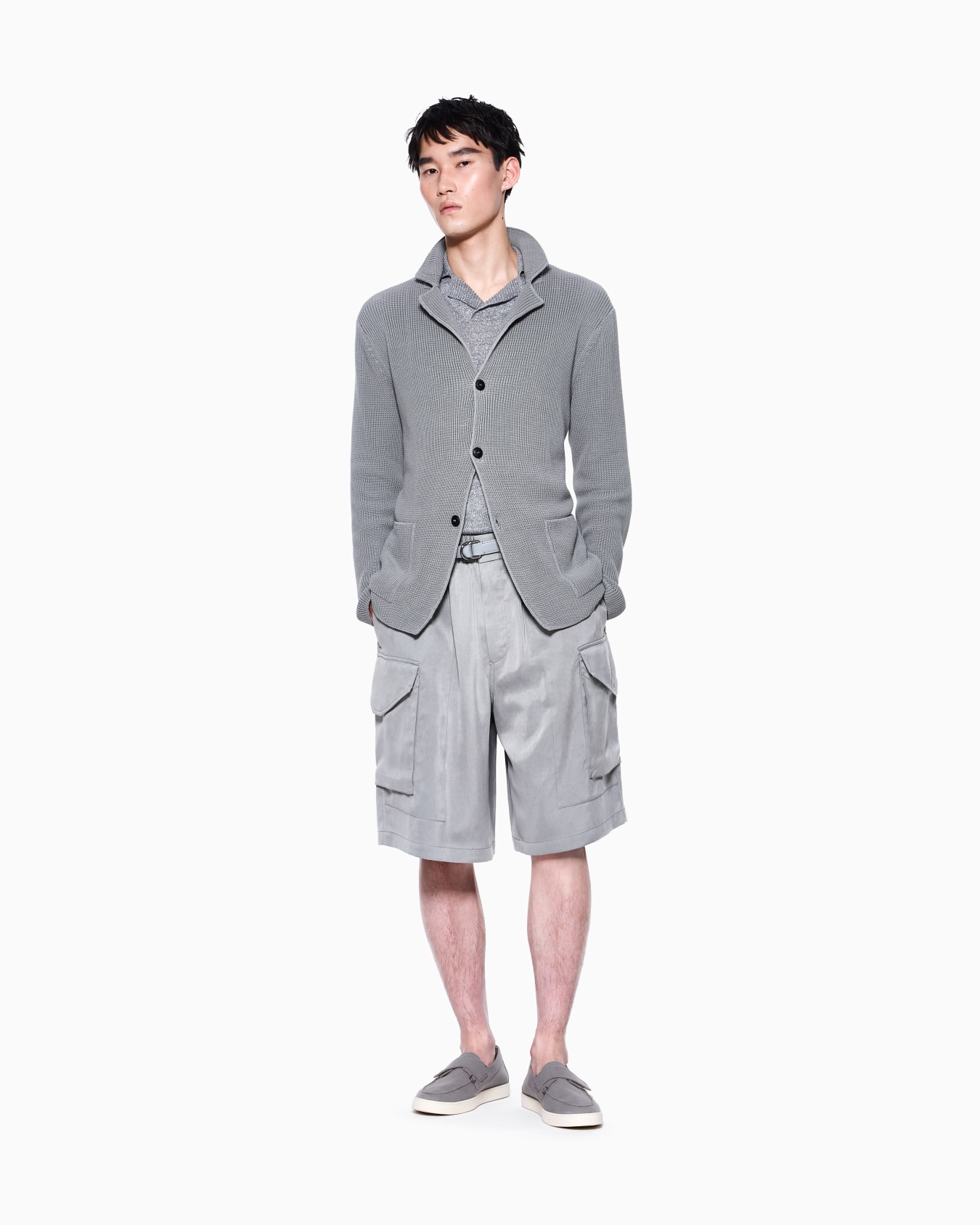 Bermuda oversized shorts in washed lyocell poplin Slide 1