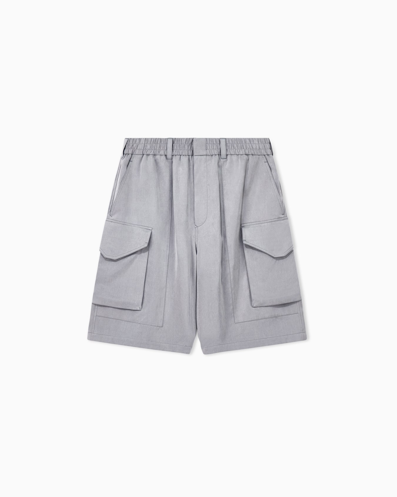Bermuda oversized shorts in washed lyocell poplin Slide 0