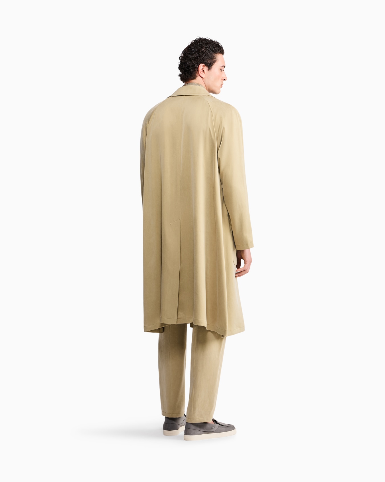 Trench coat oversized fit washed lyocell poplin Slide 5