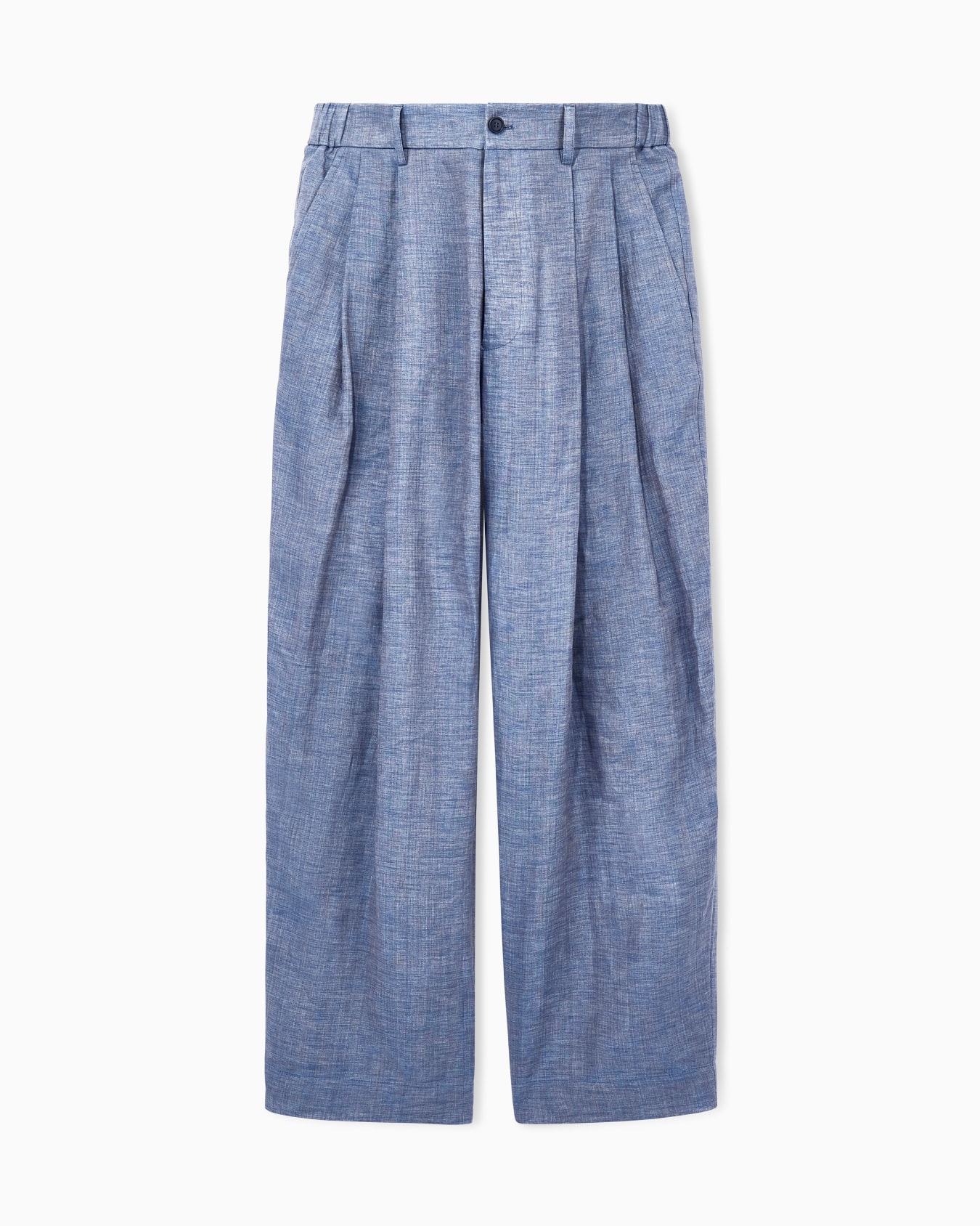 Trouser oversized fit in iridescent yarn-dyed linen Slide 0