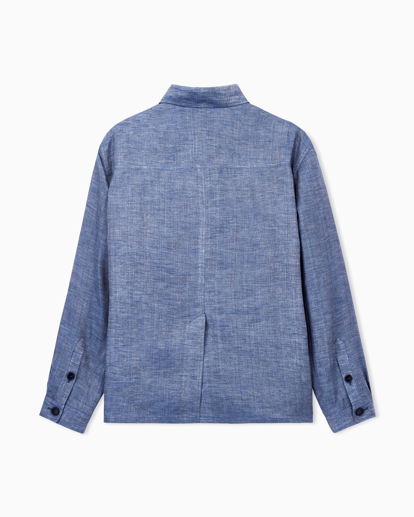 Shirt jacket with oversized fit in iridescent yarn-dyed linen Slide 2