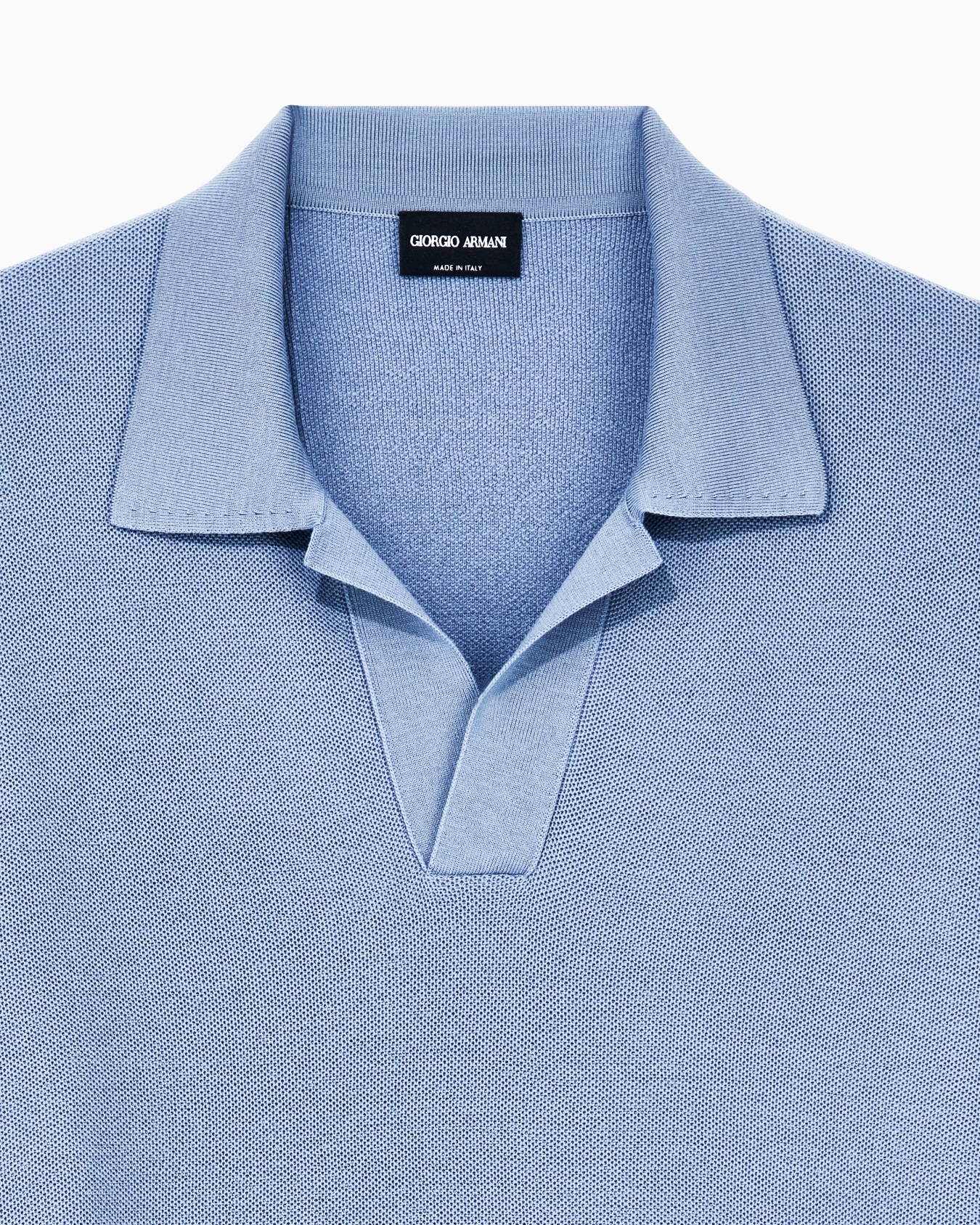 Polo en maille nid d'abeille de laine vierge Diapositive 4
