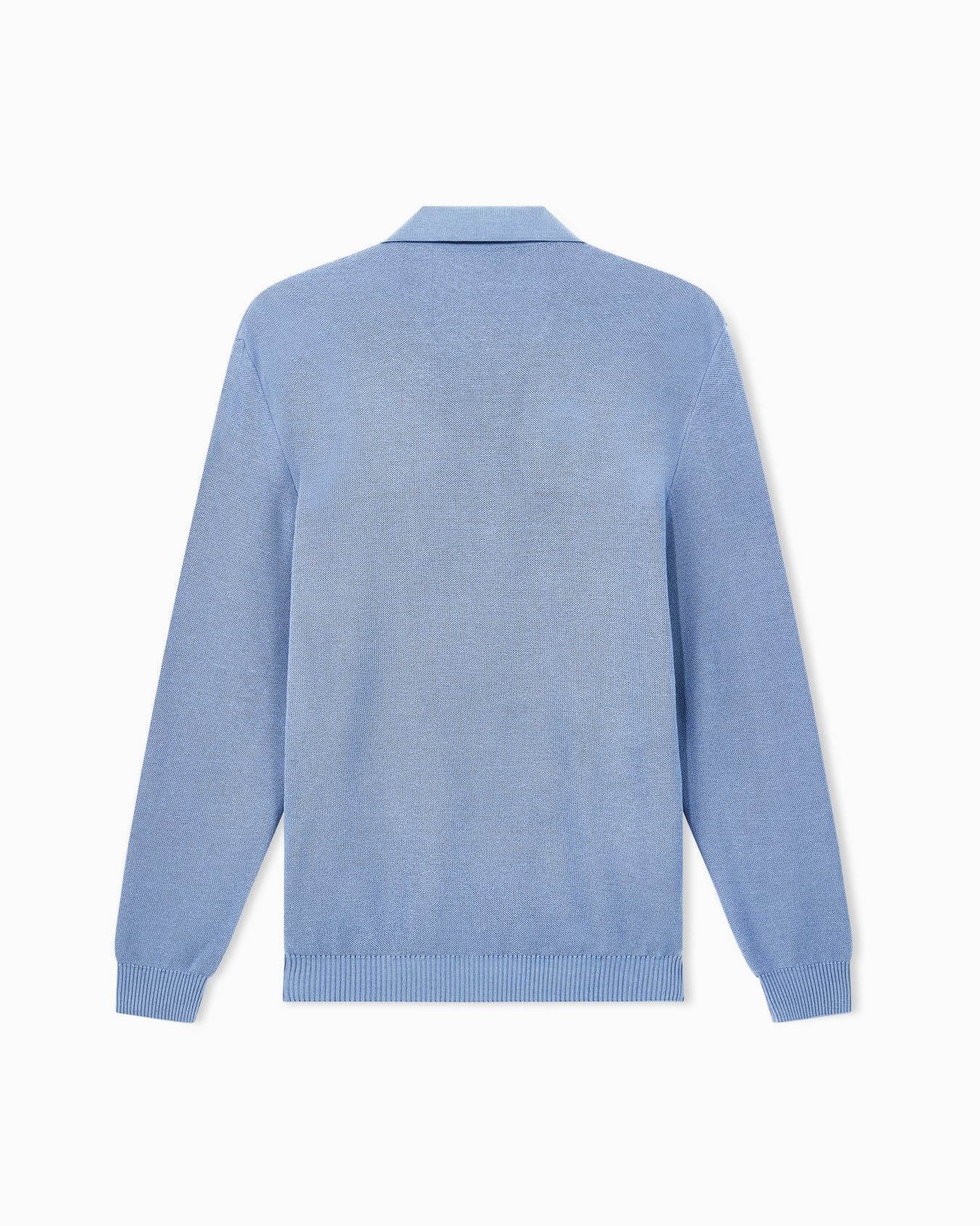 Polo en maille nid d'abeille de laine vierge Diapositive 2