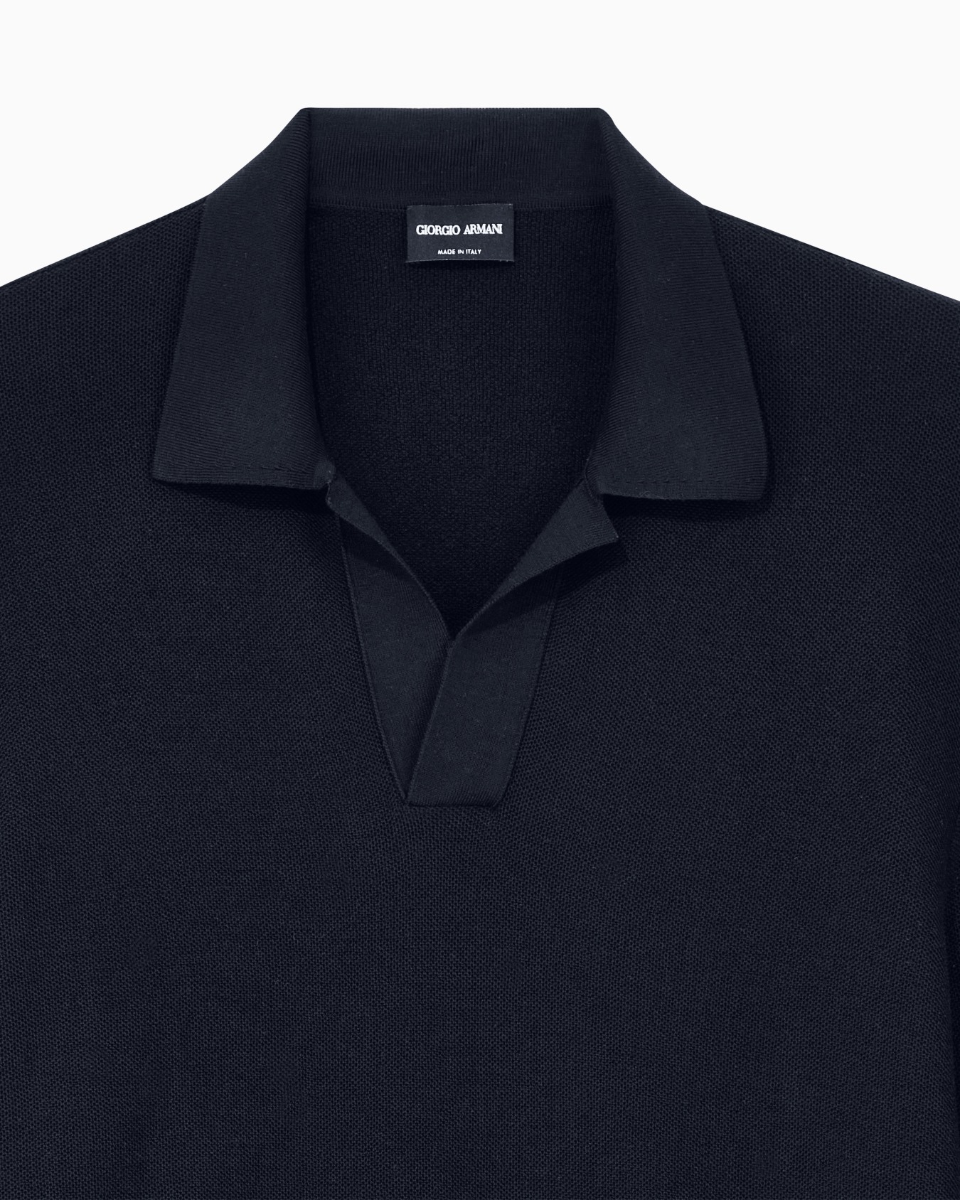 Polo en maille nid d'abeille de laine vierge Diapositive 4