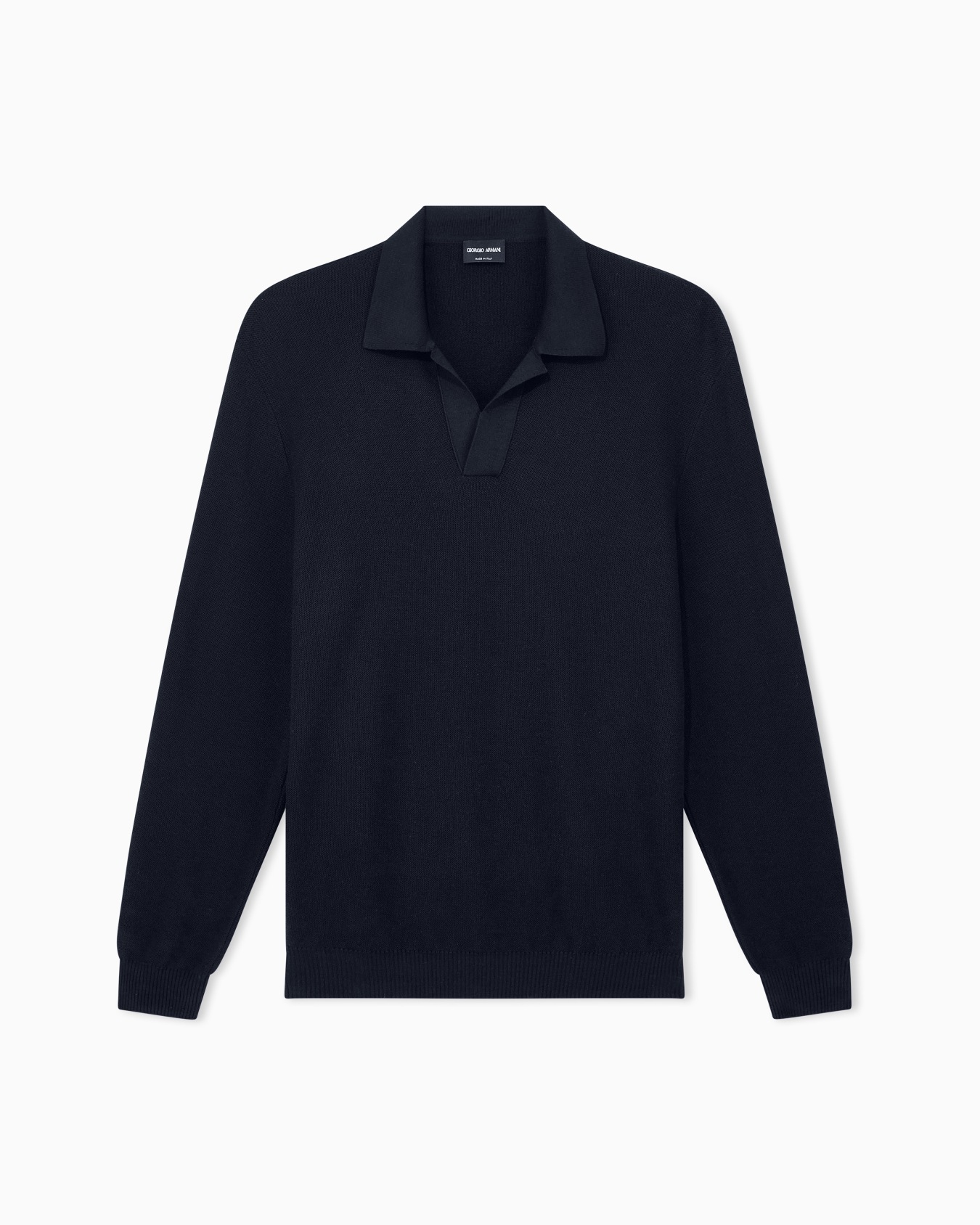 Polo en maille nid d'abeille de laine vierge Diapositive 0