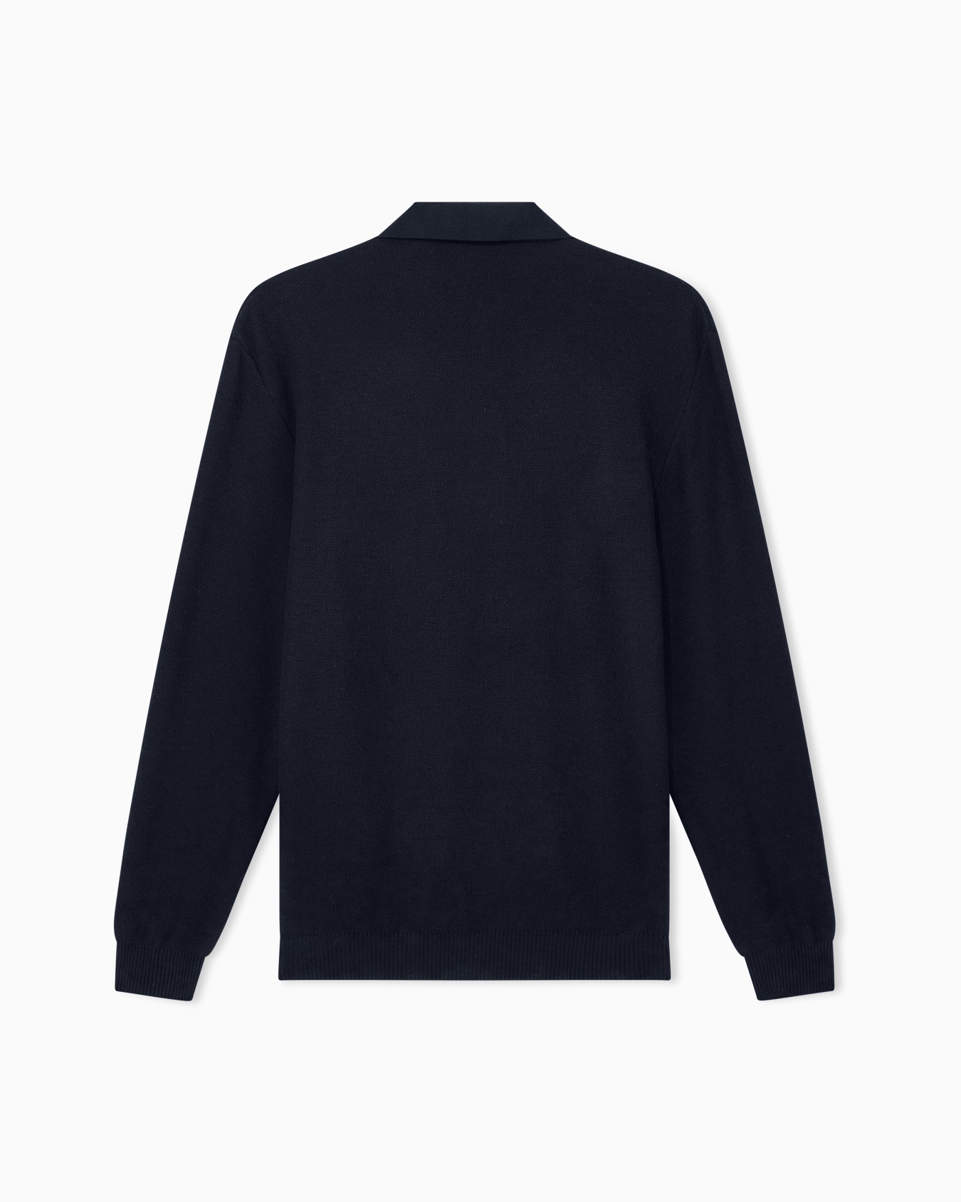 Polo en maille nid d'abeille de laine vierge Diapositive 2
