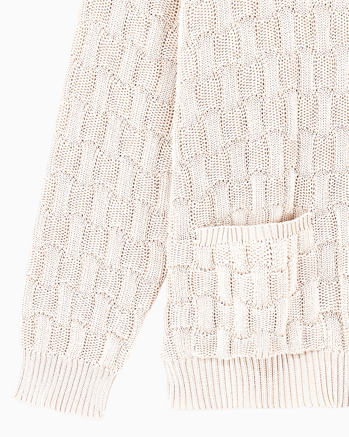 Pull côtelé oversize en soie à col rond avec poches Diapositive 3