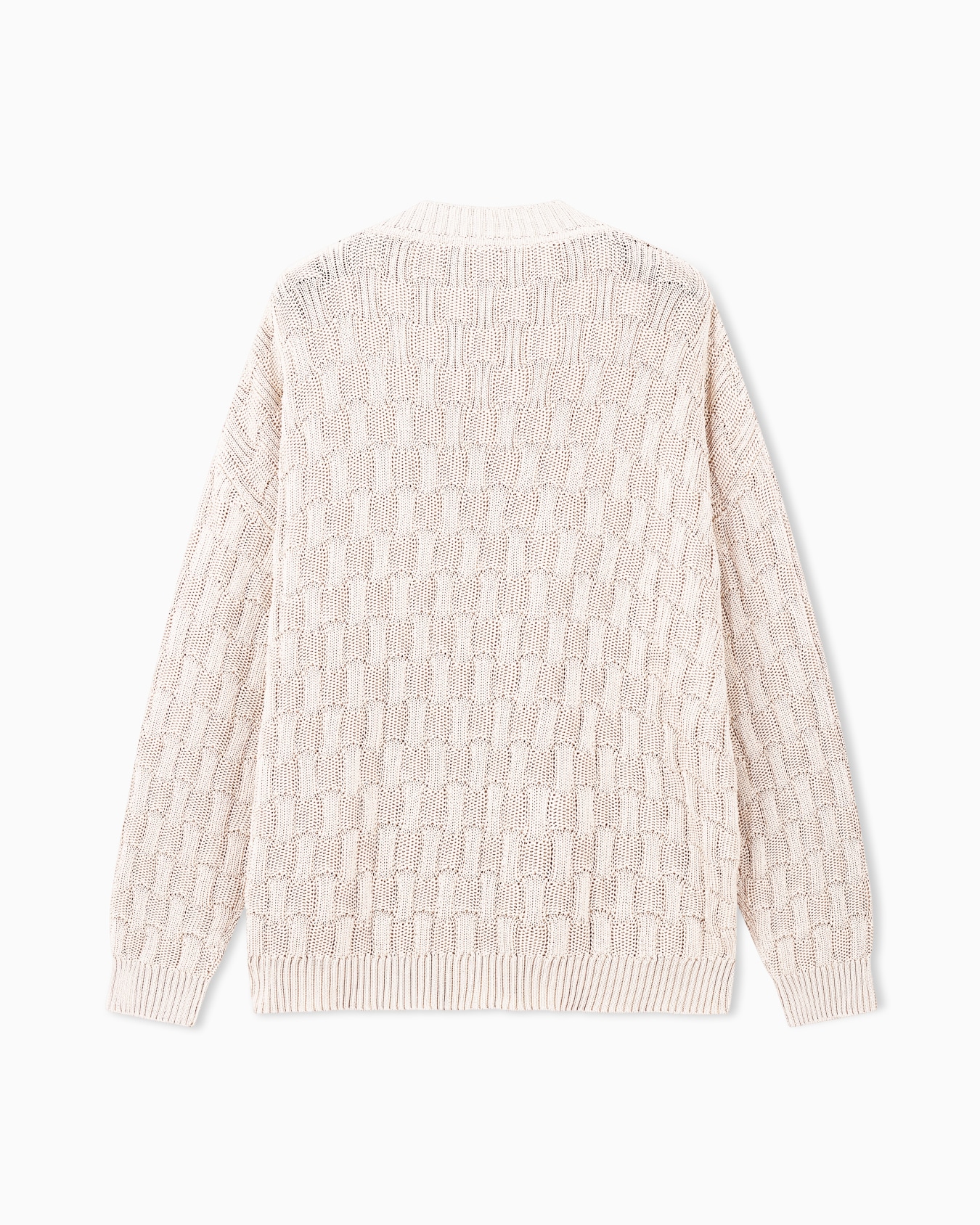 Pull côtelé oversize en soie à col rond avec poches Diapositive 2