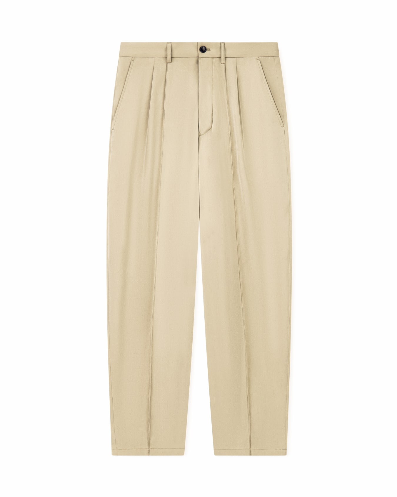 Bundfaltenhose aus Lyocell-Popeline mit geradem Bein Folie 0