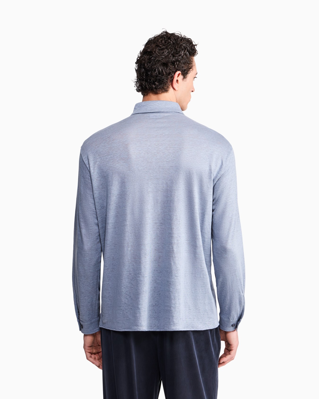 Shirt regular fit in pure linen single jersey Slide 5
