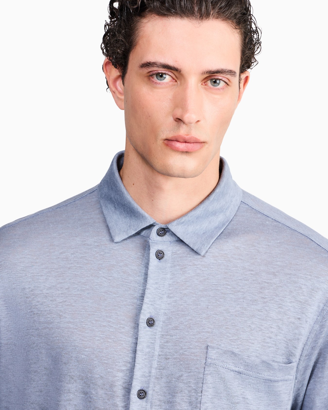 Shirt regular fit in pure linen single jersey Slide 6