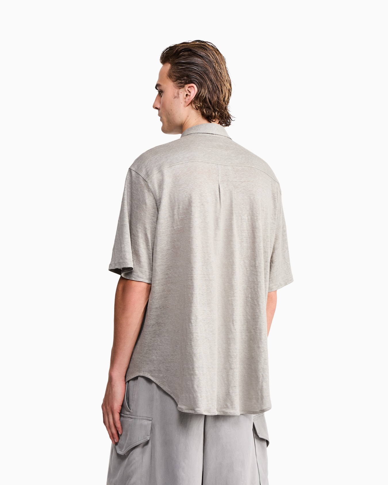 Shirt oversized in pure linen single jersey Slide 5