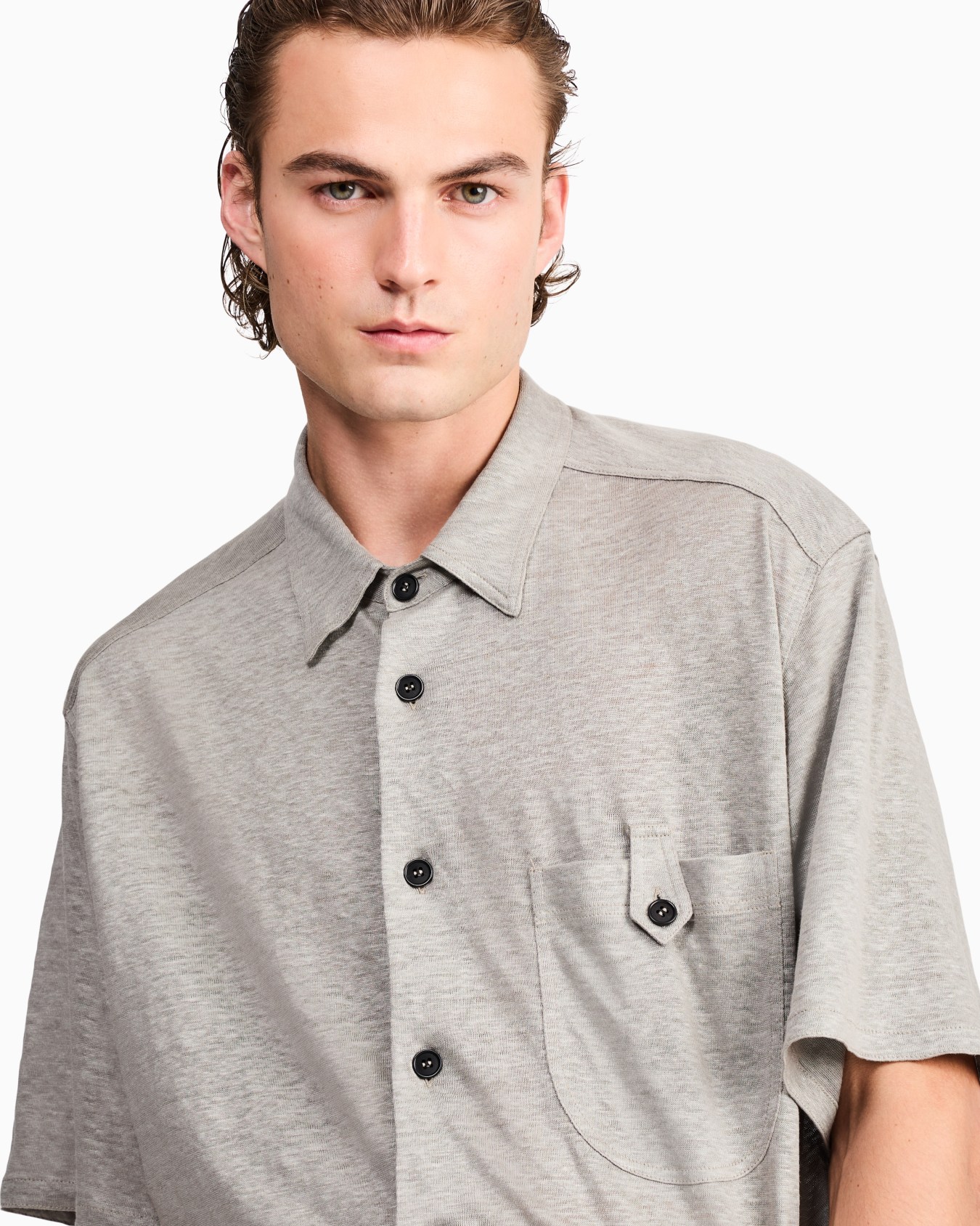 Shirt oversized in pure linen single jersey Slide 6