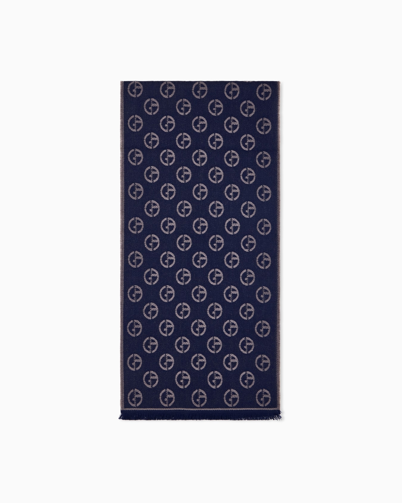 Stole in virgin wool with logo Slide 0