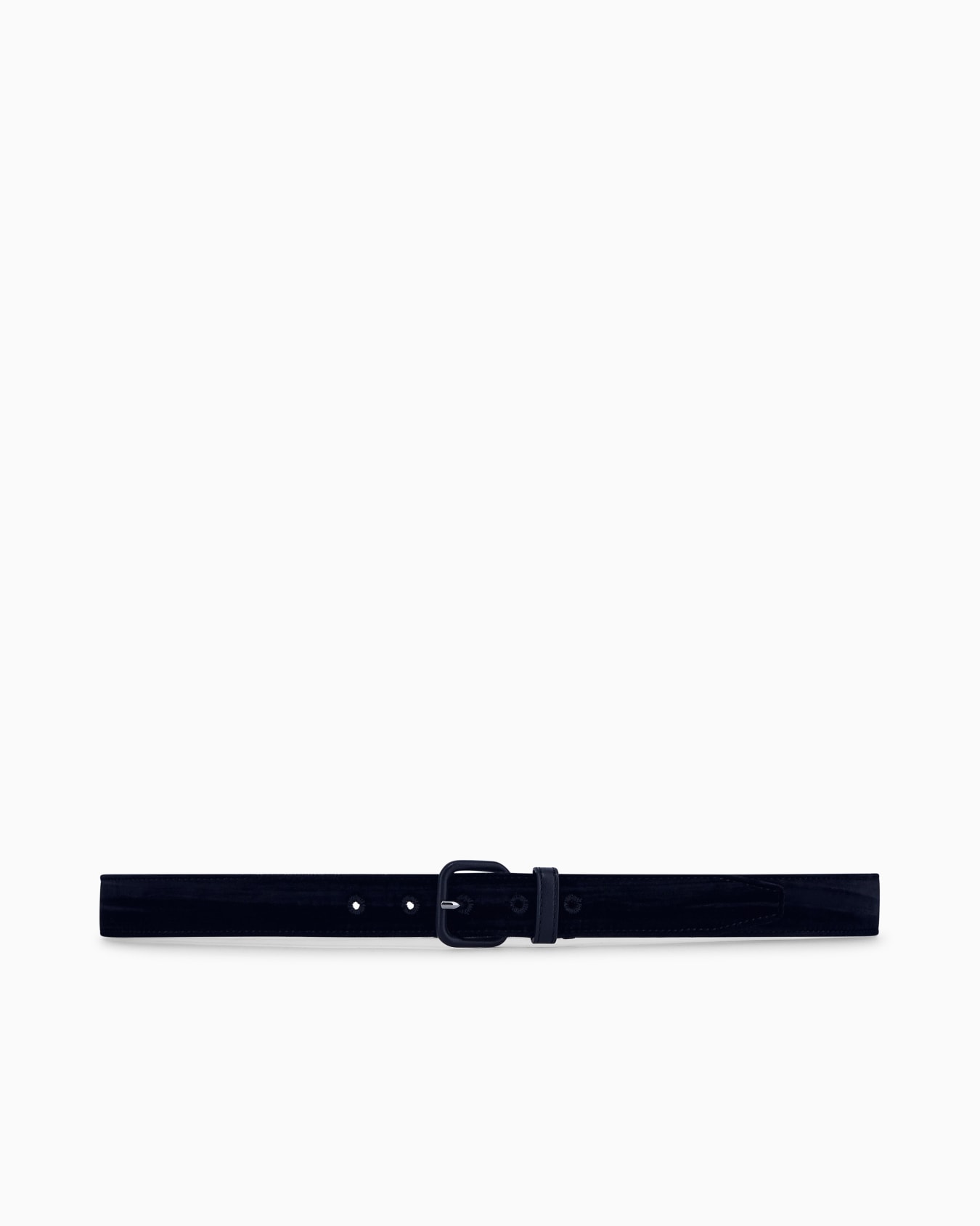 Tongue belt in viscose blend velvet with leather details Slide 2