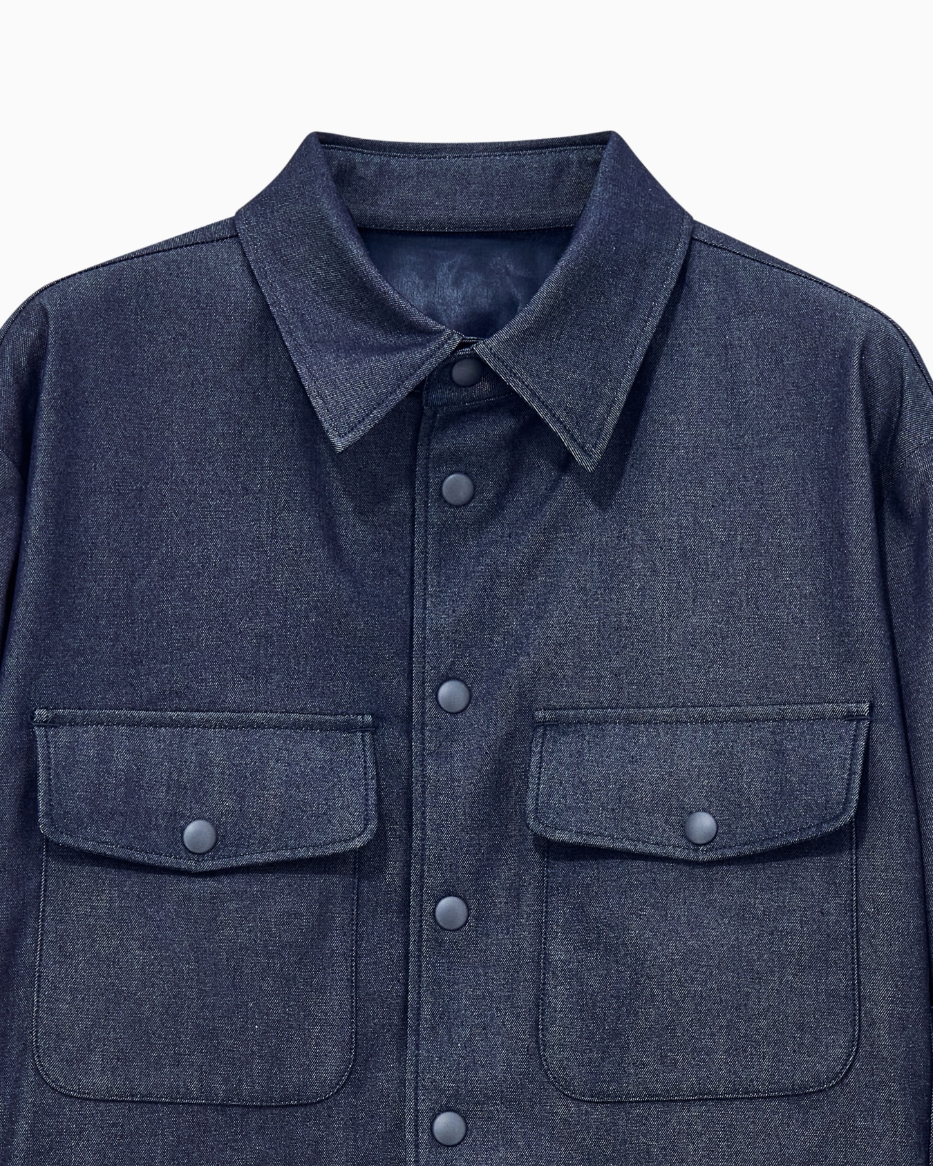 Blouson jacket in denim cotone e seta vestibilità over Slide 2