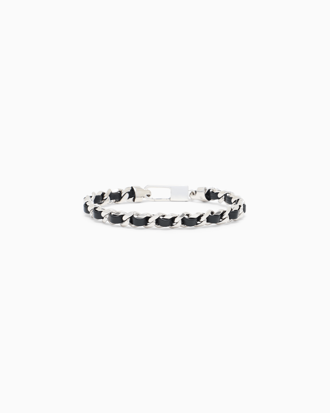Bracelet in silver and leather Slide 0