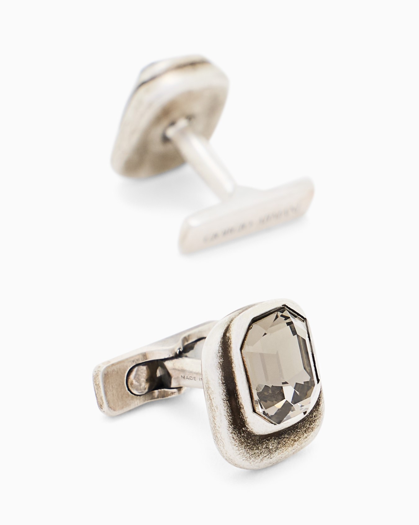 Cufflinks in silver and crystal Slide 1