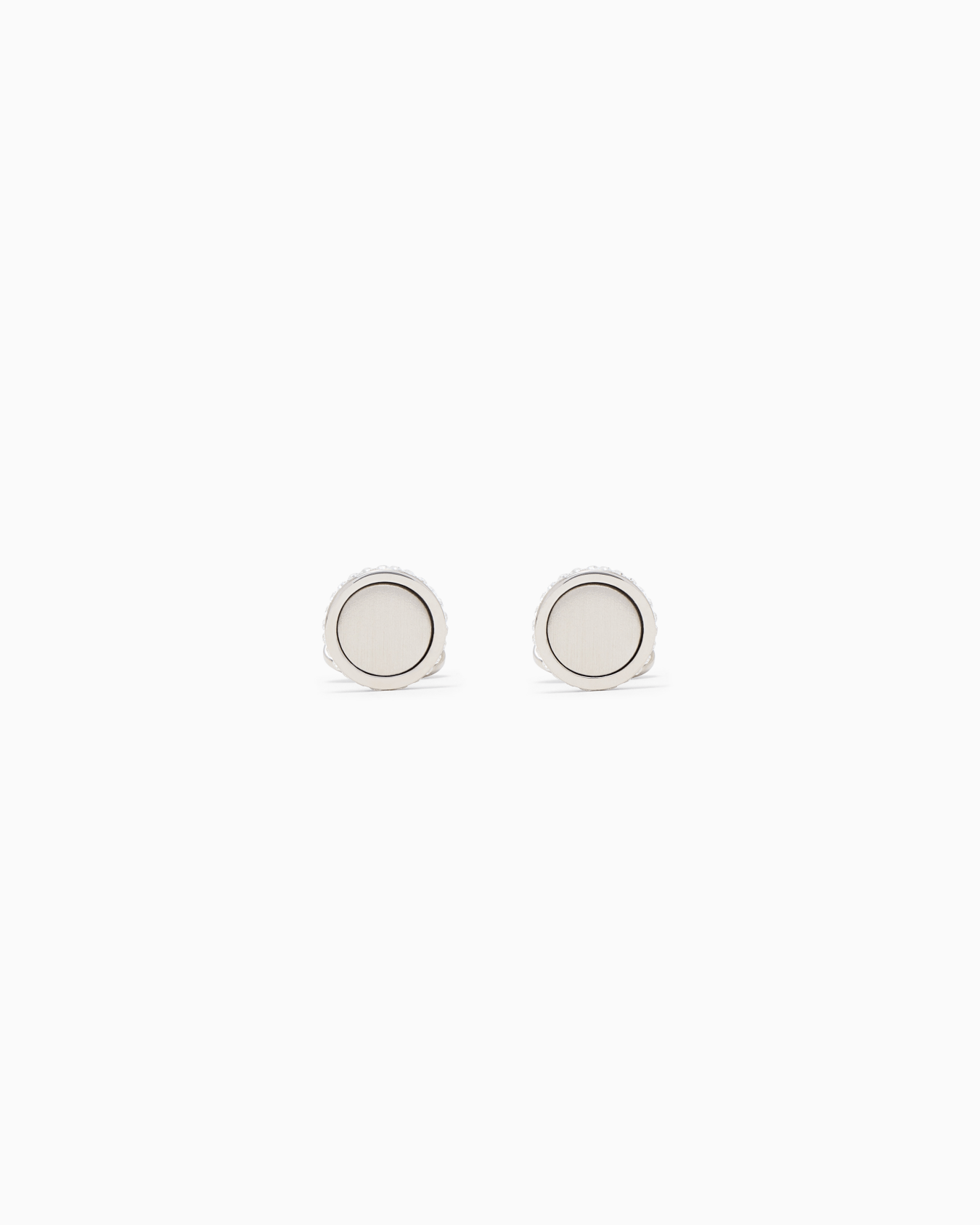 Cufflinks with silver metal and crystal Slide 0